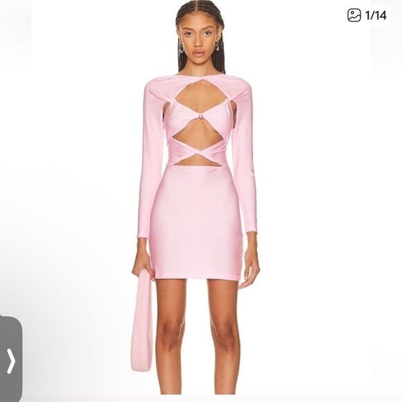 Coperni Dresses & Skirts - Coperni Cut Out Jersey Dress in Pink